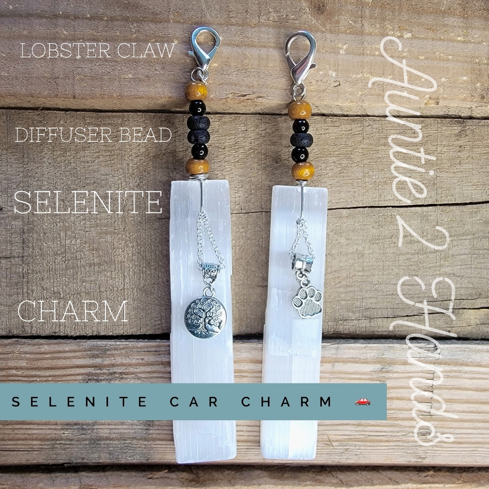Selenite Car Charms | Travel protector